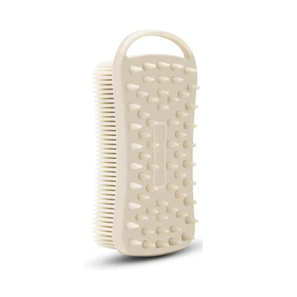 XL Silicone Body Scrubber with dual-textured bristles for deep cleansing and massage. Oversized design for more skin coverage.