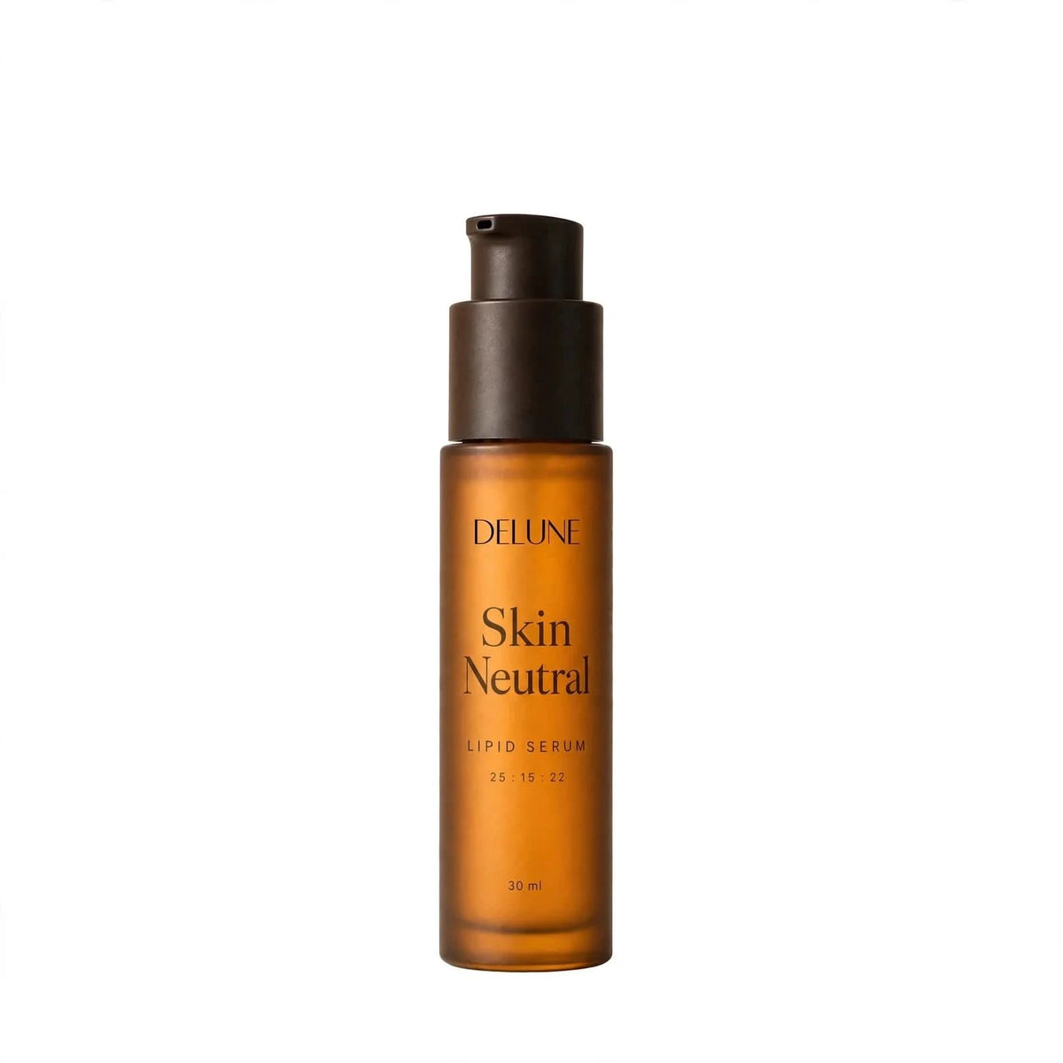 Lipid serum UAE – Delune Dubai Skin Neutral Lipid Serum in an amber pump bottle