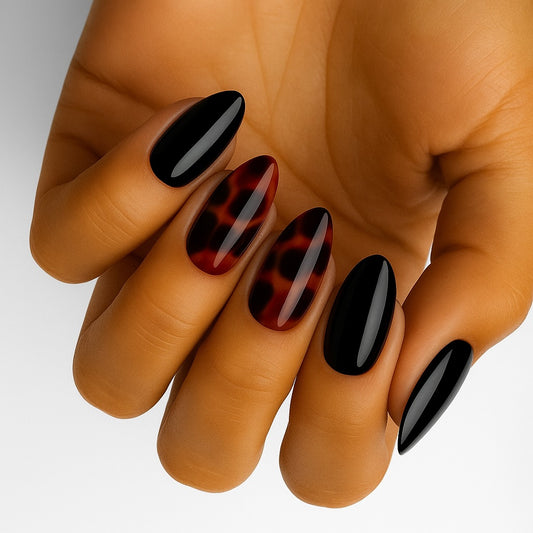 Tortoiseshell Noir (Non-UV Nail Wraps)