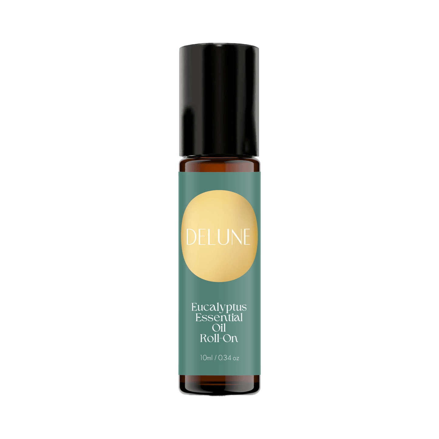 Eucalyptus Essential Oil Roll-On - 10ml bottle promotes clear breathing with invigorating eucalyptus scent, diluted in coconut oil.