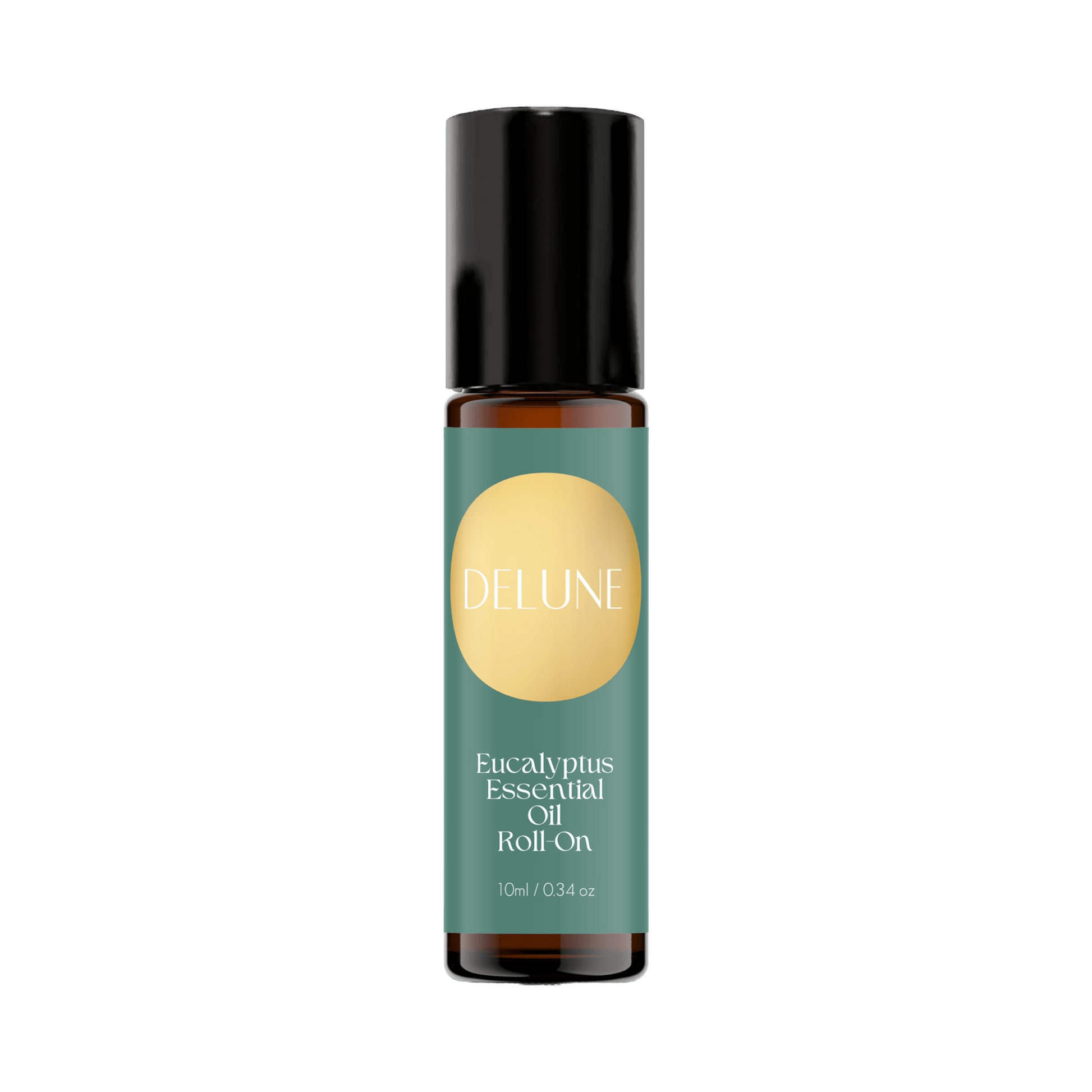 Eucalyptus Essential Oil Roll-On - 10ml bottle promotes clear breathing with invigorating eucalyptus scent, diluted in coconut oil.