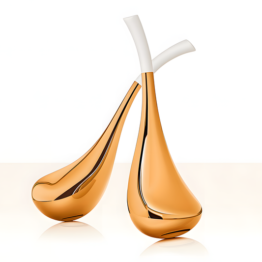 Gold Cryo Facial Set with two freezable gel-filled wands for reducing puffiness and dark circles. Enhances blood flow for a youthful glow.