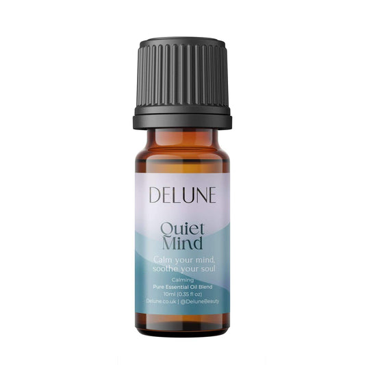 Quiet Mind essential oil blend bottle for relaxation and focus