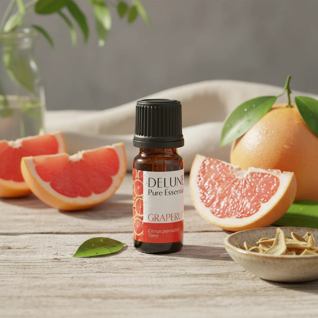 Grapefruit Pure Essential Oil Bottle with Packaging, Refreshes and Uplifts Mood, Promotes Healthy Skin, 10ml, Aromatherapy Energy Boost