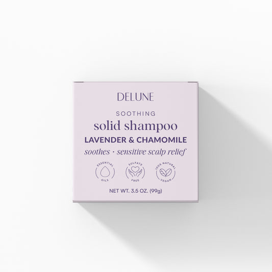 صابونة شامبو صلبة باللافندر والبابونج - تهدئ فروة الرأس الحساسة وتخفف من تهيجها