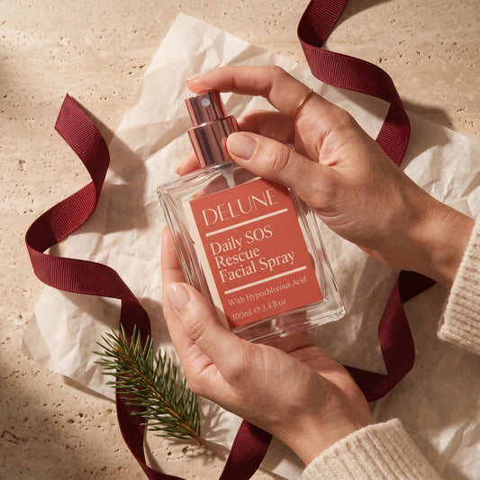 Facial spray UAE – Hand on Delune Dubai Daily SOS Rescue Facial Spray