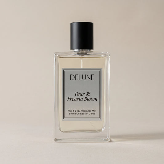 Hair perfume mist UAE – Delune Dubai Pear & Freesia Bloom Hair & Body Fragrance Mist