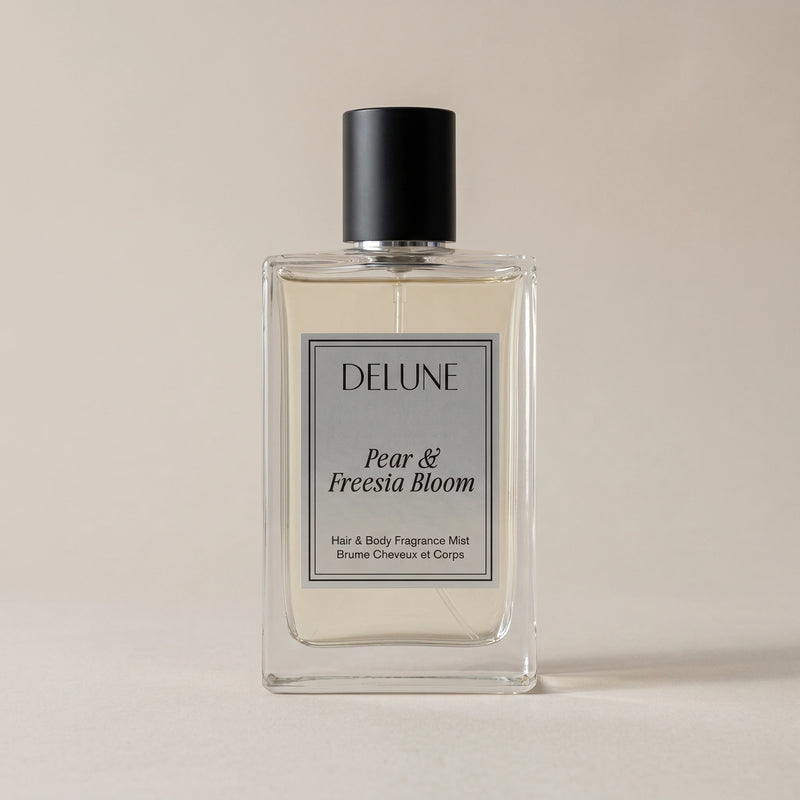 Hair perfume mist UAE – Delune Dubai Pear & Freesia Bloom Hair & Body Fragrance Mist