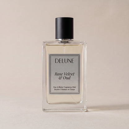 Hair perfume mist UAE – Delune Dubai Rose Velvet & Oud Hair & Body Fragrance Mist