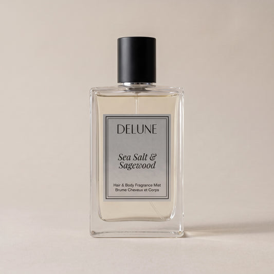 Hair perfume mist UAE – Delune Dubai Sea Salt & Sagewood Hair & Body Fragrance Mist