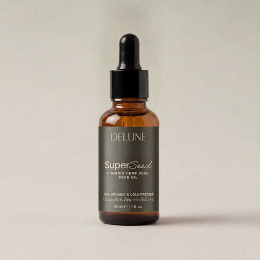 Face oil UAE – Delune Dubai Super Seed Hemp Seed Face Oil studio packshot