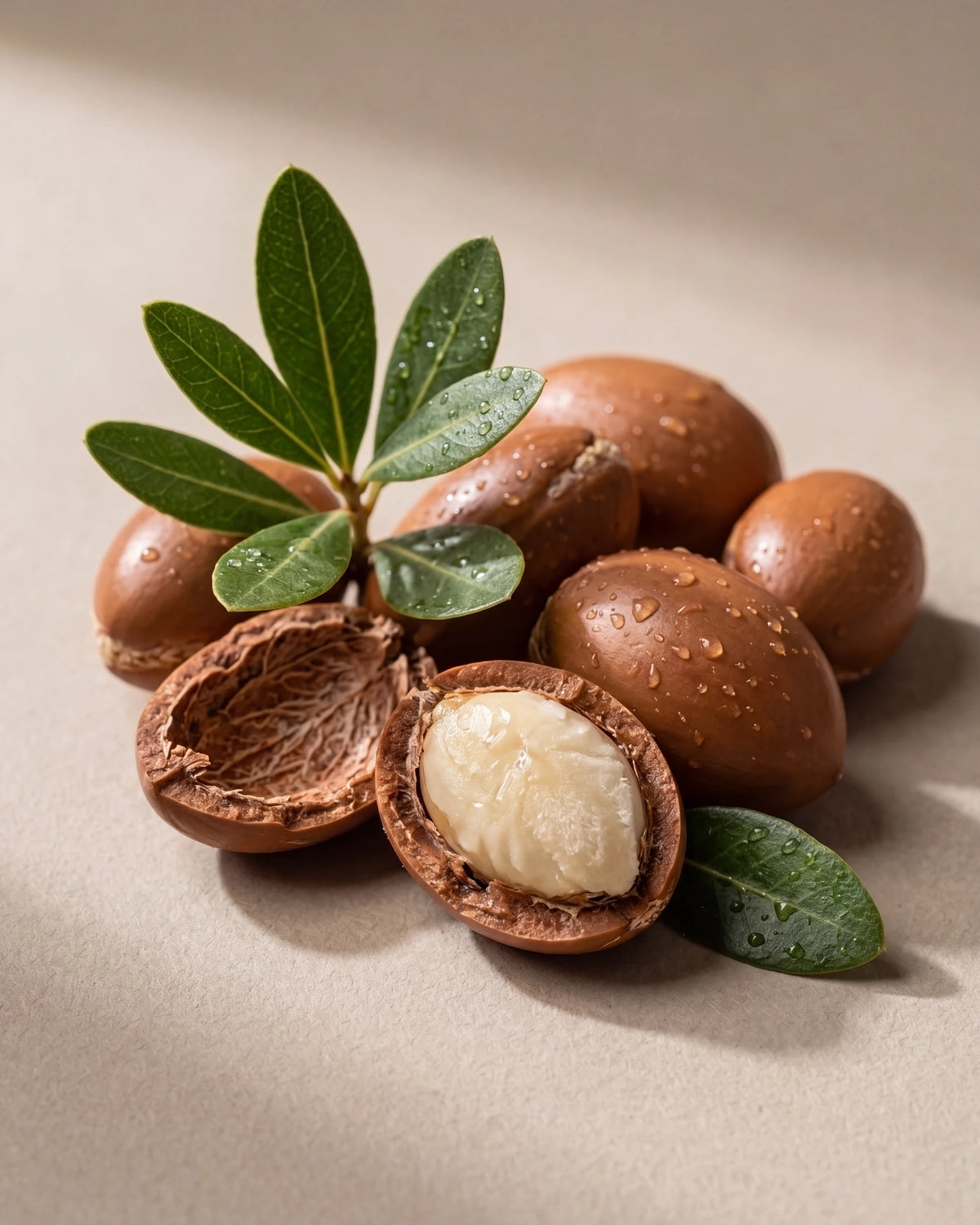Argan Kernel Oil UAE – Delune Dubai Virgin Argan Kernel Oil botanical still life
