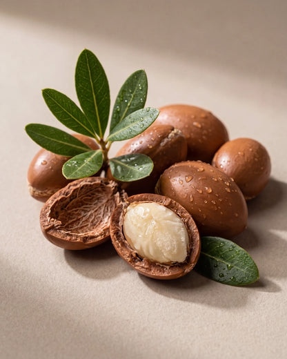 Argan Kernel Oil UAE – Delune Dubai Virgin Argan Kernel Oil botanical still life