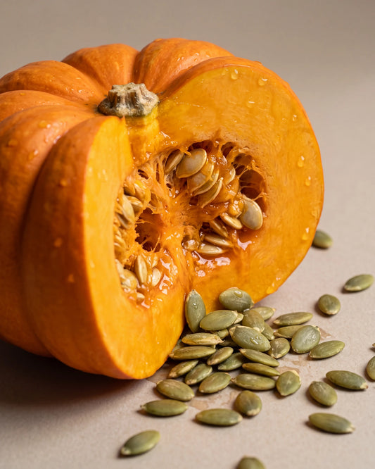Pumpkin Seed Oil UAE – Delune Dubai Virgin Pumpkin Seed Oil botanical still life