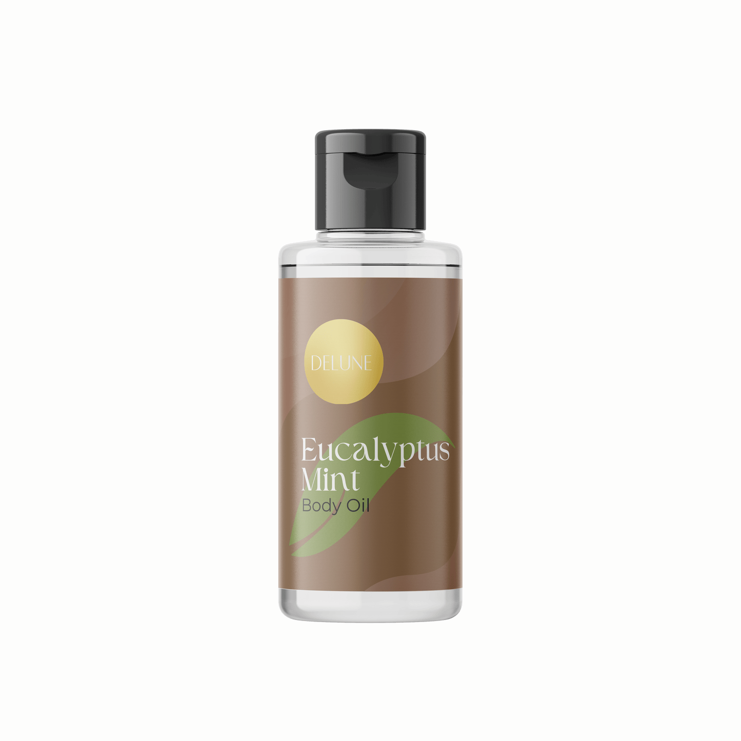 Delune Eucalyptus Mint Body Oil bottle for invigorating skin refreshment