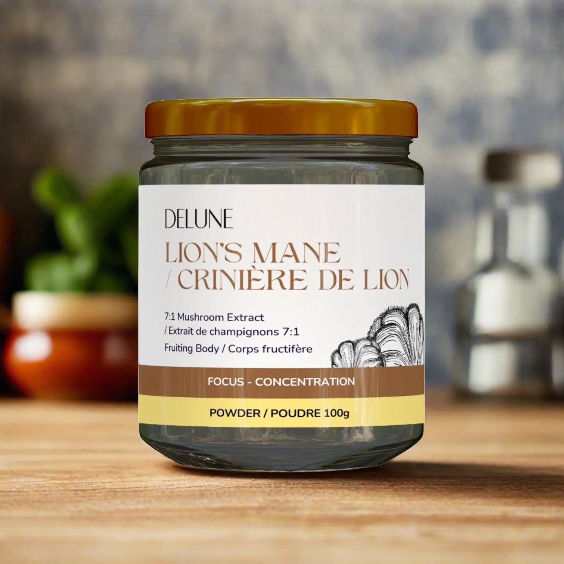 Lion's Mane Mushroom Powder for Brain Health and Cognition Support