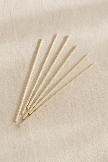 Set of six natural rattan diffuser sticks for fragrance, perfect Rattan Reed Diffuser Replacement, 100% biodegradable and long-lasting.