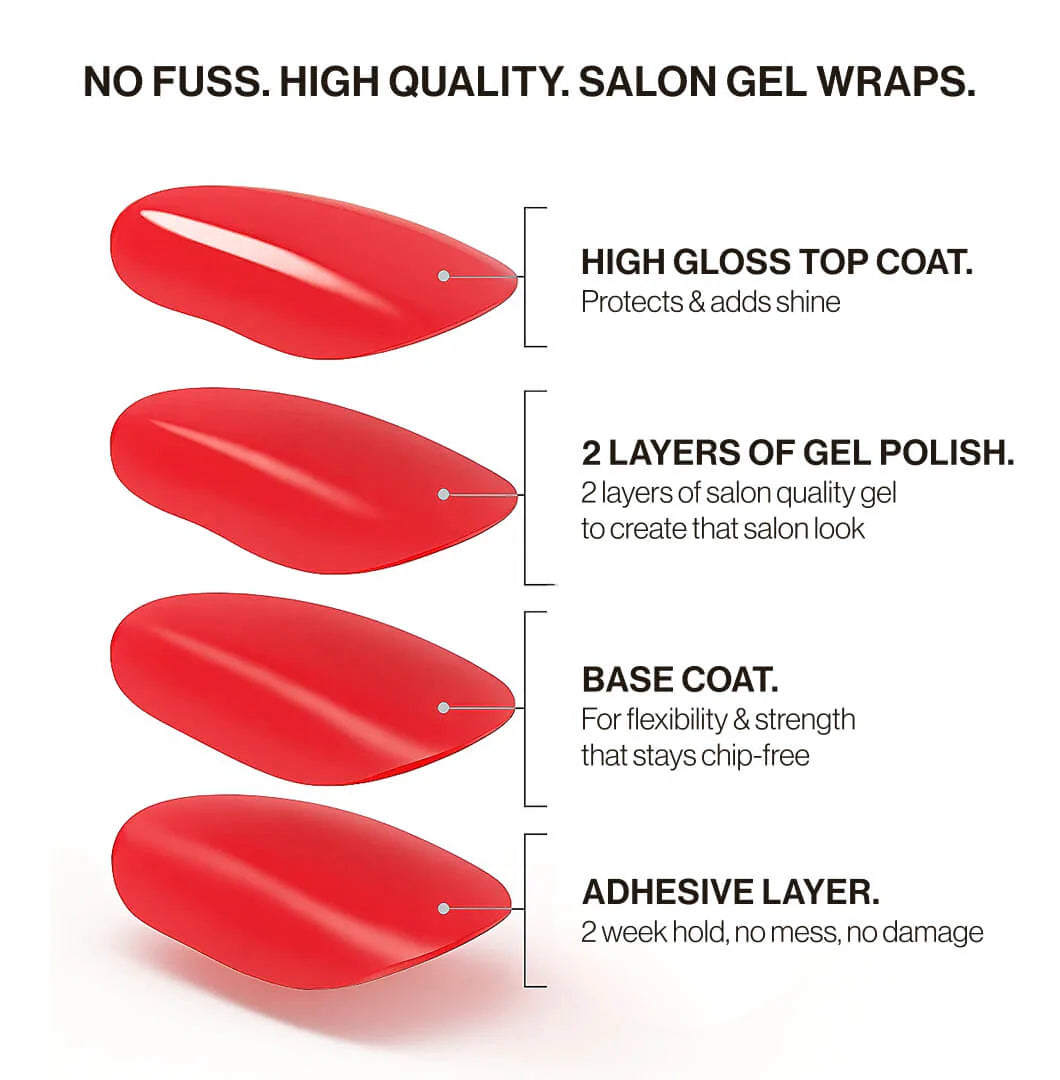 French Manicure (Part Transparent) (Non-UV Nail Wraps)