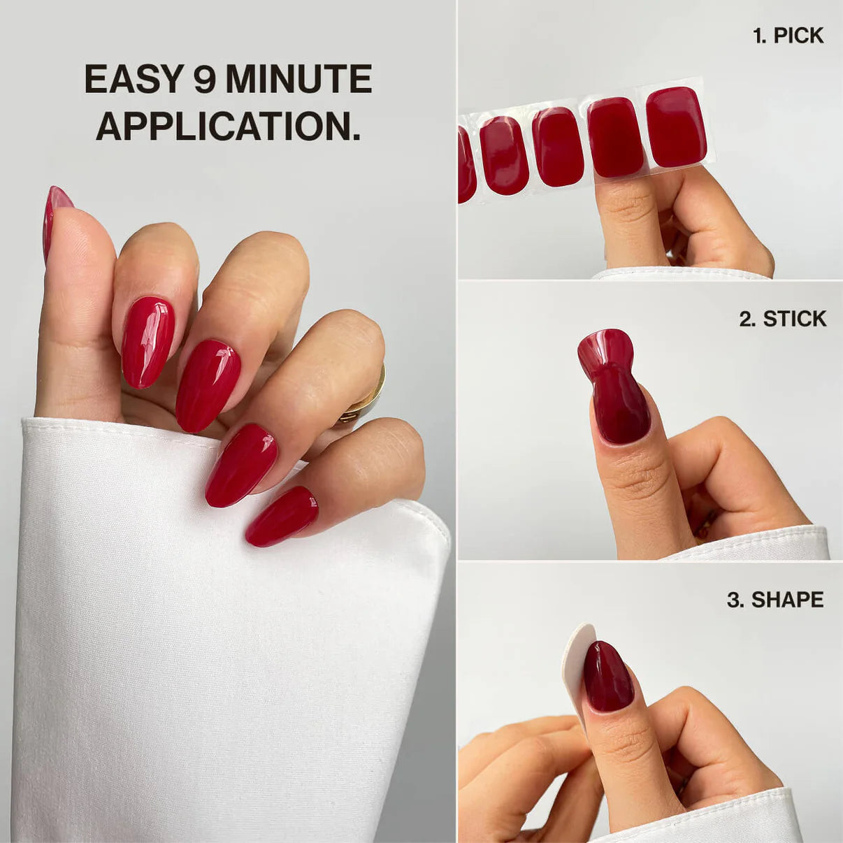 French Manicure (Part Transparent) (Non-UV Nail Wraps)